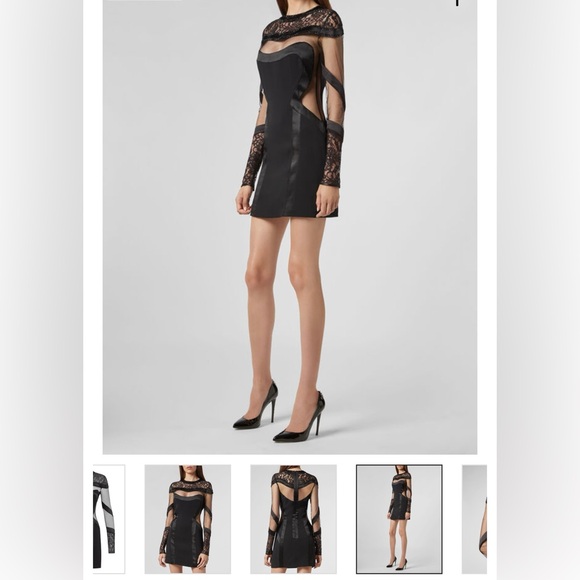 Philipp Plein short black lace dress - size M - Picture 2 of 9